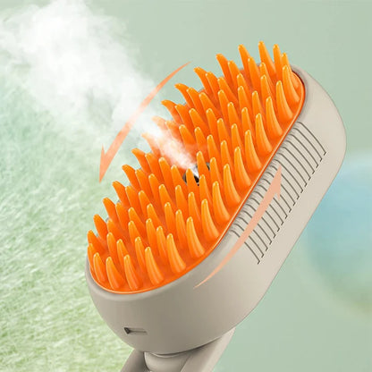 🐾 SnuggleSteamer™ 3-in-1 Electric Pet Brush – Groom, De-Shed & Pamper