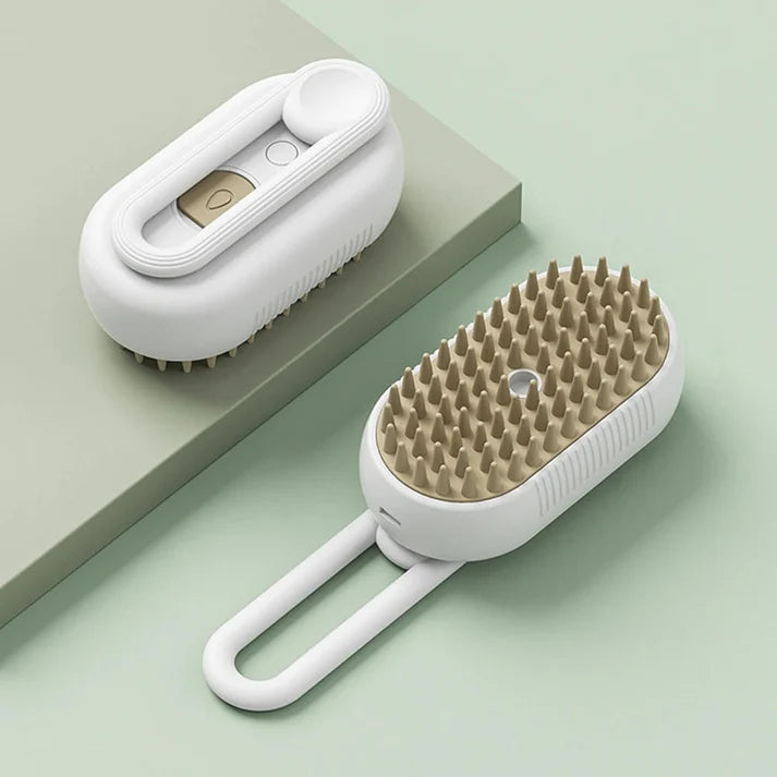 🐾 SnuggleSteamer™ 3-in-1 Electric Pet Brush – Groom, De-Shed & Pamper