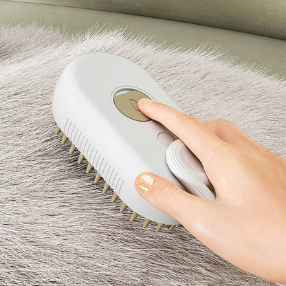 🐾 SnuggleSteamer™ 3-in-1 Electric Pet Brush – Groom, De-Shed & Pamper