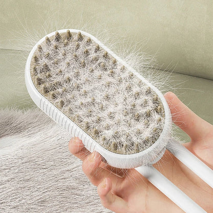 🐾 SnuggleSteamer™ 3-in-1 Electric Pet Brush – Groom, De-Shed & Pamper
