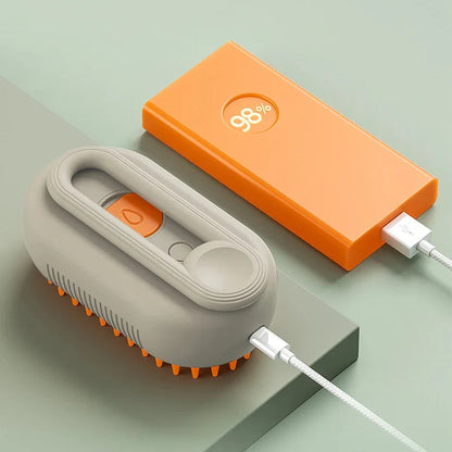 🐾 SnuggleSteamer™ 3-in-1 Electric Pet Brush – Groom, De-Shed & Pamper